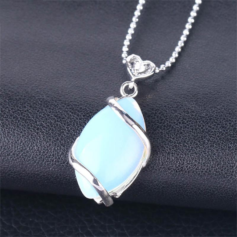 Marquise Pattern Natural Crystal Stone Charm Necklace Pendant (Extra 35% Off | USE CODE: FS35)