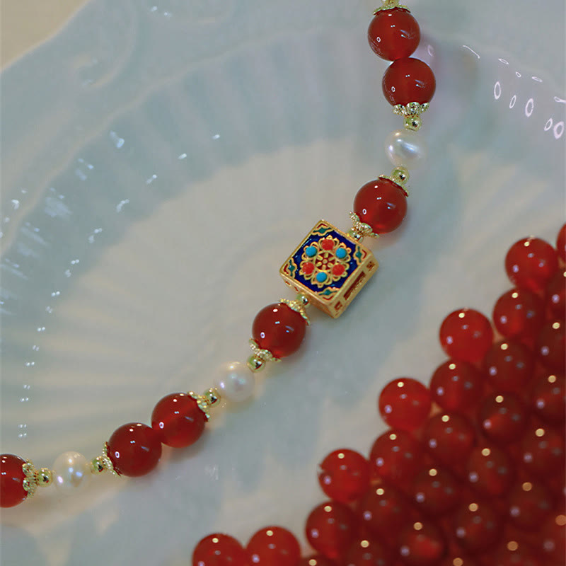 Red Agate Pearl Confidence Self-acceptance Bracelet