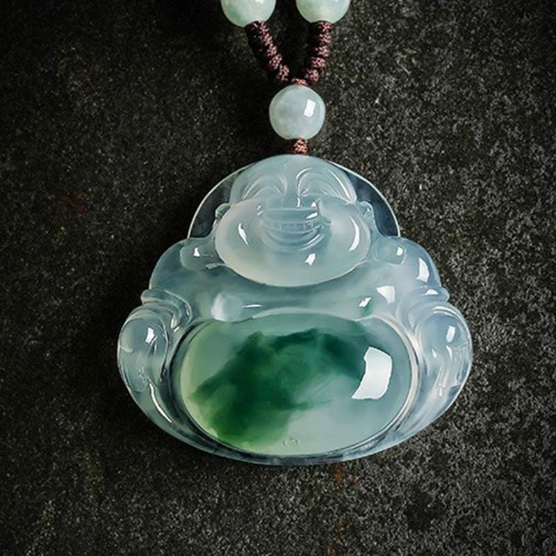 Cyan Jade Luck Necklace Pendant
