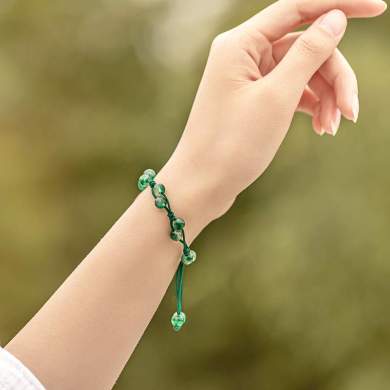 Handmade Natural Gemstone & Sandalwood Beaded String Bracelet