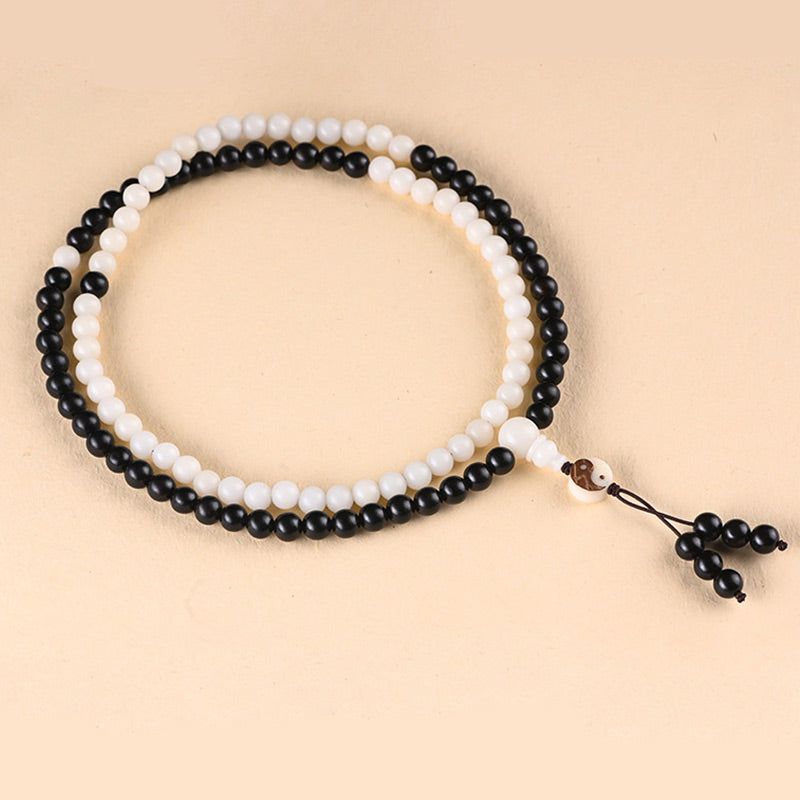 Ebony YinYang Protection Necklace Mala