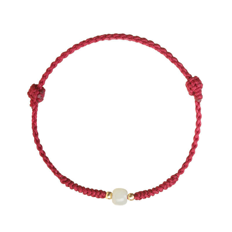 Handcrafted Jade Lucky Bead Abundance Braided Bracelet