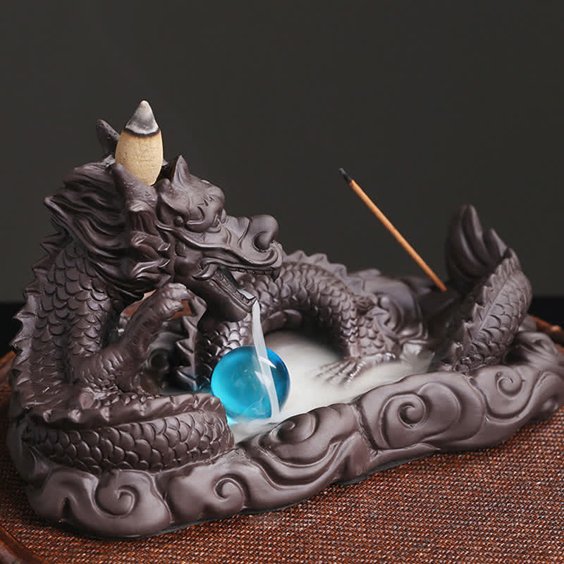Dragon & Phoenix Motif Incense Burner for Energetic Space Balance