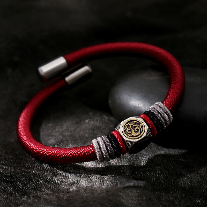 925 Sterling Silver Red String Hand-Braided Endless & Vajra Knot Bracelet