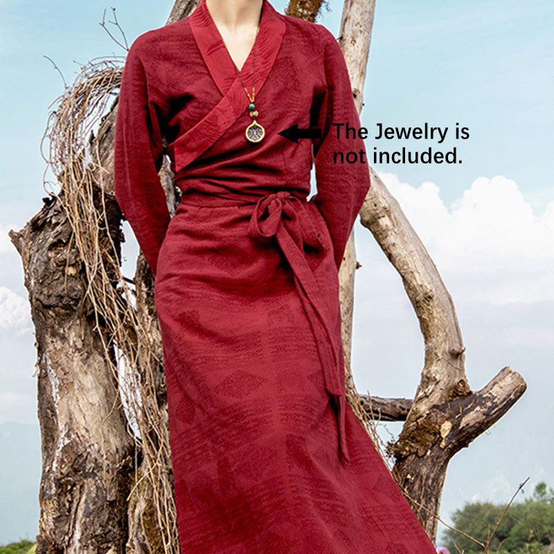 Flowing Wrap Lhasa Mindful Meditation Maxi Dress