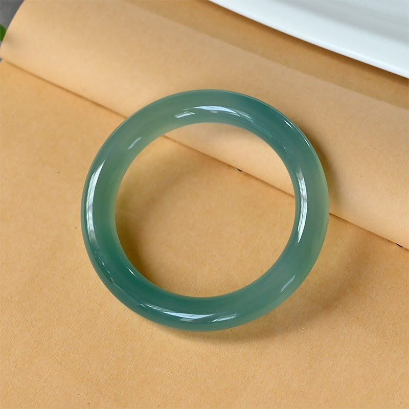 Natural Green Chalcedony Strength Bangle Bracelet