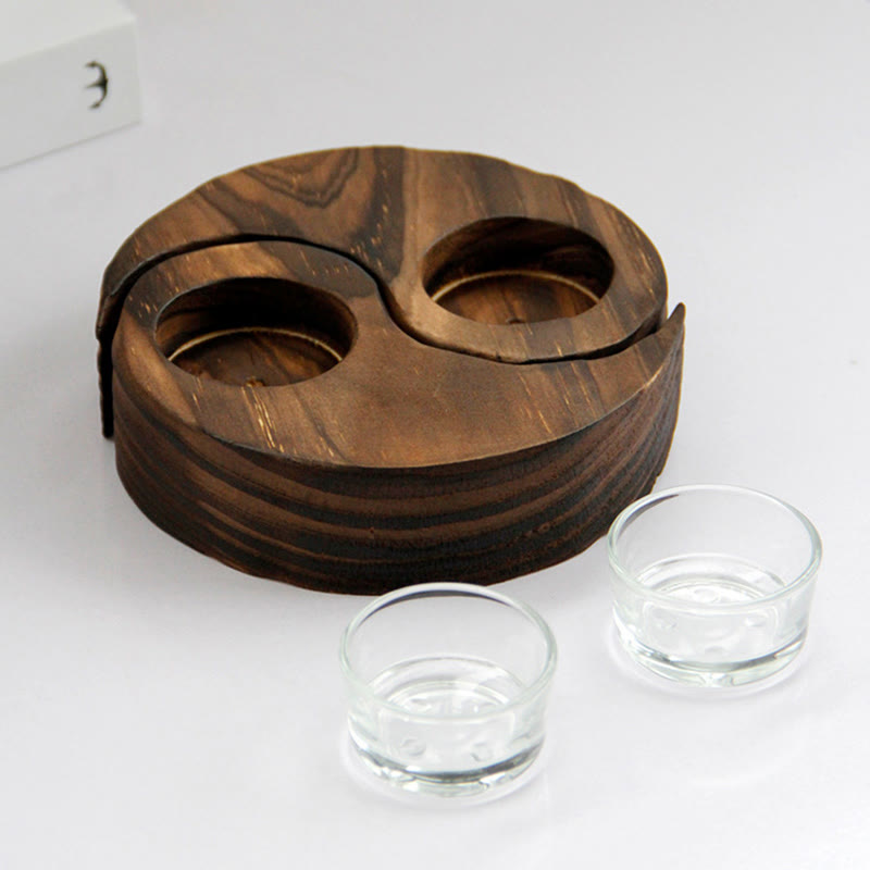 Yin Yang Wood Candle Holder Meditation Rituals Use Items (Extra 35% Off | USE CODE: FS35)