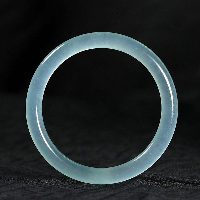Natural Jade Hand-Carved Solid Gemstone Bangle Bracelet