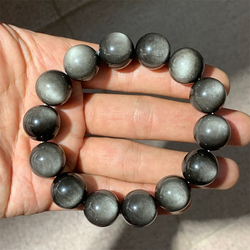 Natural Silver Sheen Obsidian Soothing Protection Bracelet