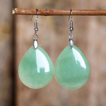 Handcrafted Natural Gemstone Dangle Drop Earrings