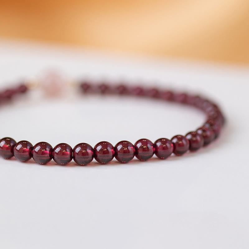 Natural Garnet Strawberry Quartz Calm Bracelet
