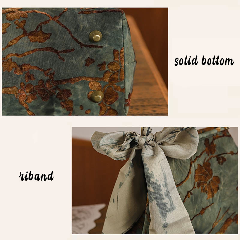 Velvet Jacquard Metal Chain Crossbody Bag Handbags