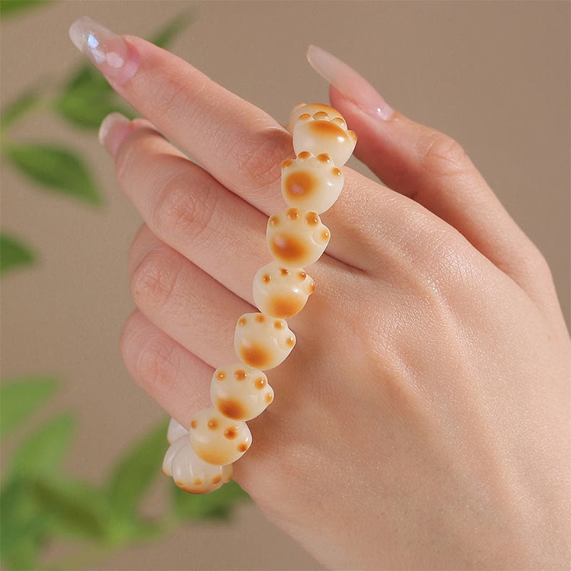 Cute Cat Paw Claw Bodhi Seed Peace Bracelet