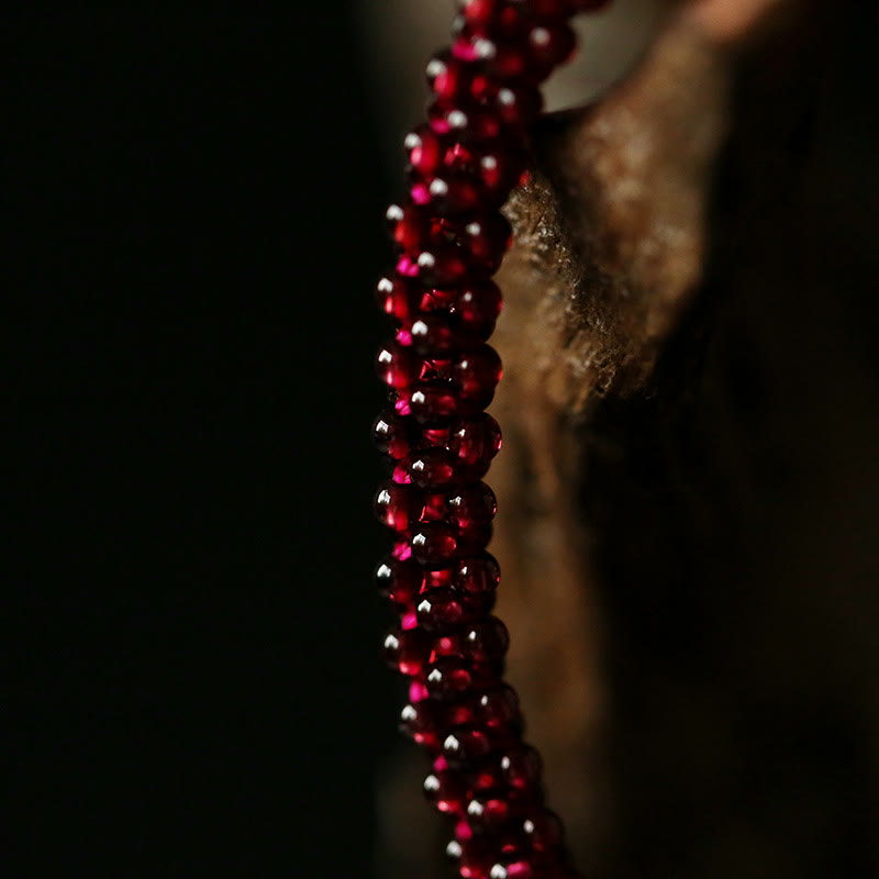 Natural Garnet Pink Crystal Red Agate Amazonite Bead Protection Bracelet