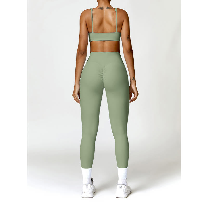 Breathable Stretch Backless Yoga Meditation 2-Piece Outfit