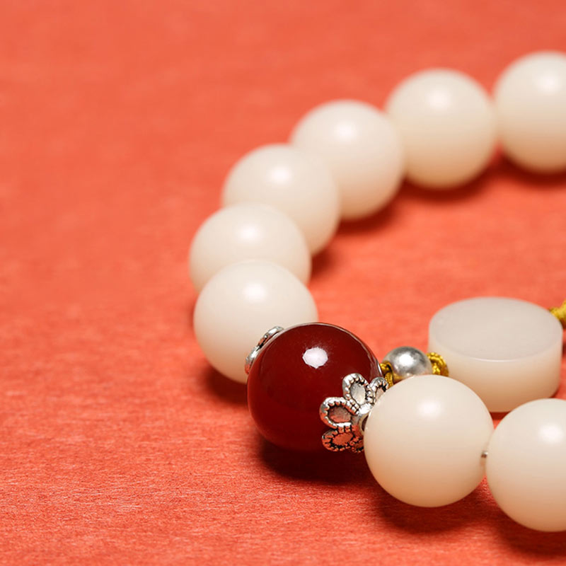 Bodhi Seed and Gemstone Meditation Wrist Mala Bracelet