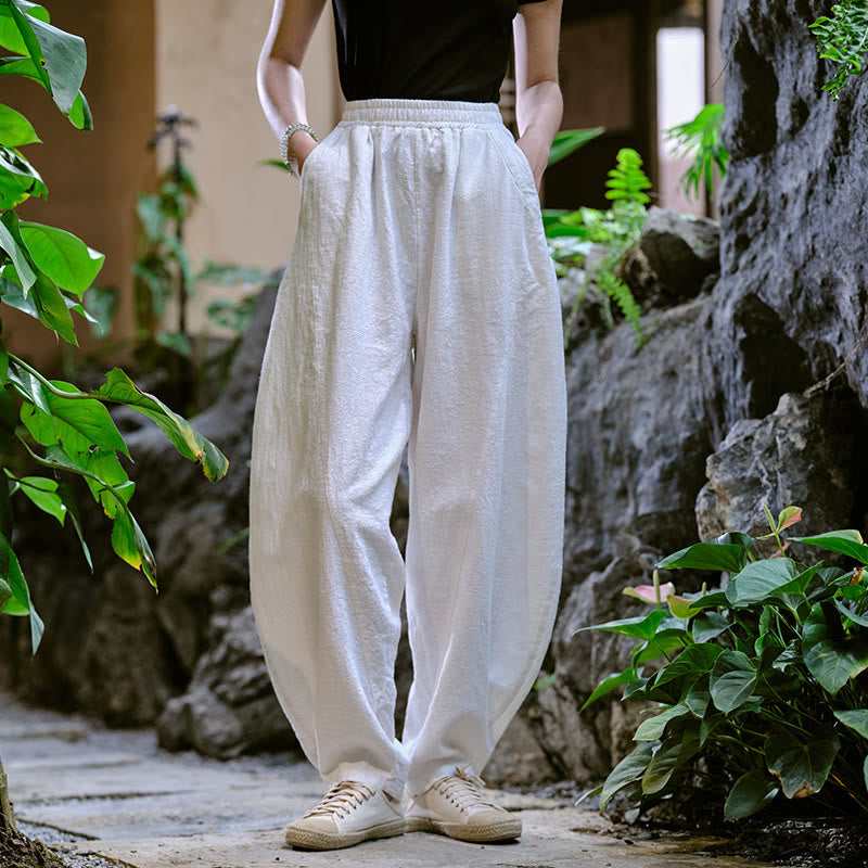 Solid Color Loose Yoga Harem Pants With Pockets