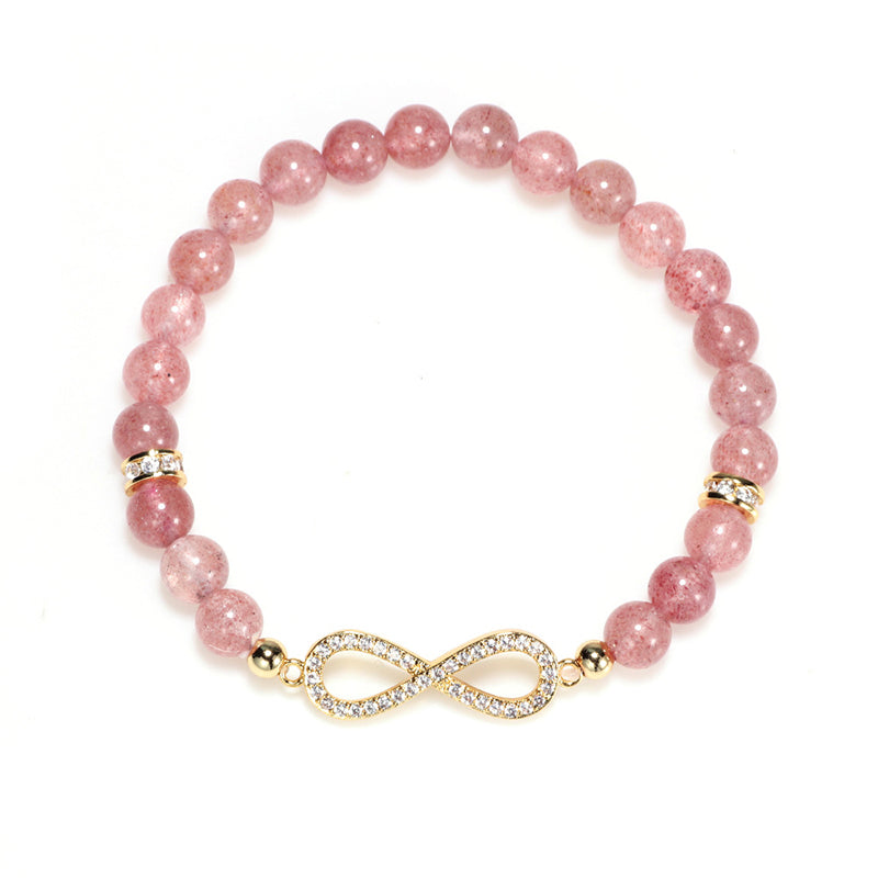Natural Strawberry Quartz Positivity Healing Bracelet