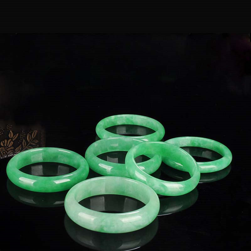 Authentic Natural Jade Stone Polished Solid Bangle Bracelet