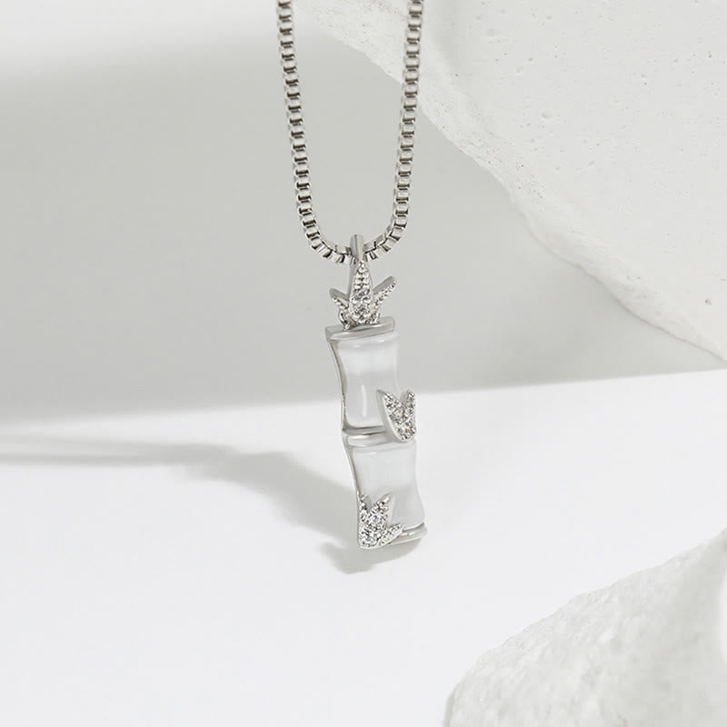 Chalcedony Bamboo Pattern Harmony Necklace Pendant