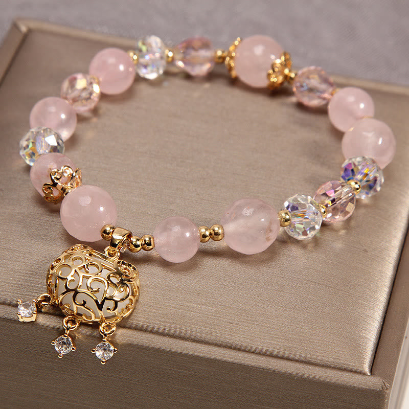 Natural Pink Crystal Soothing Protection Bracelet