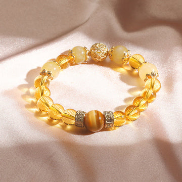 Handmade Natural Citrine Beaded Energy Bracelet