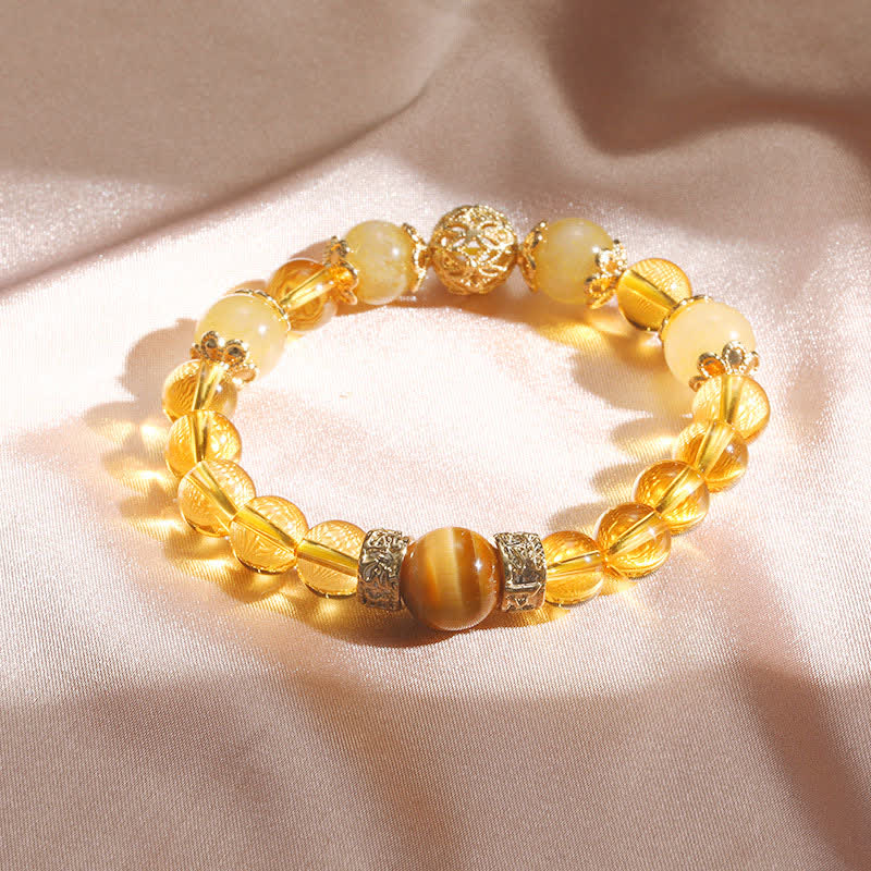 Handmade Natural Citrine Beaded Energy Bracelet