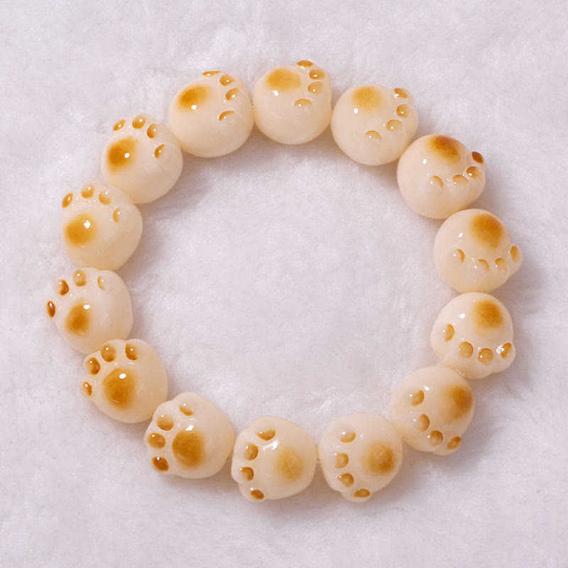 Cute Cat Paw Claw Bodhi Seed Peace Bracelet