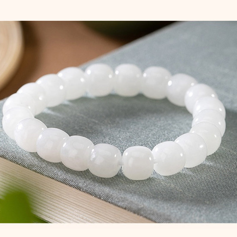 Hetian White Jade Happiness Blessing Bracelet