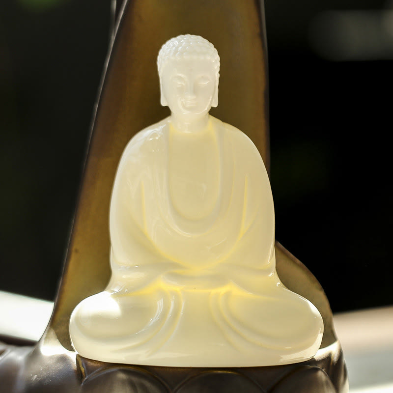 Mudra Hand LED Ceramic Backflow Smoke Fountain Incense Burner