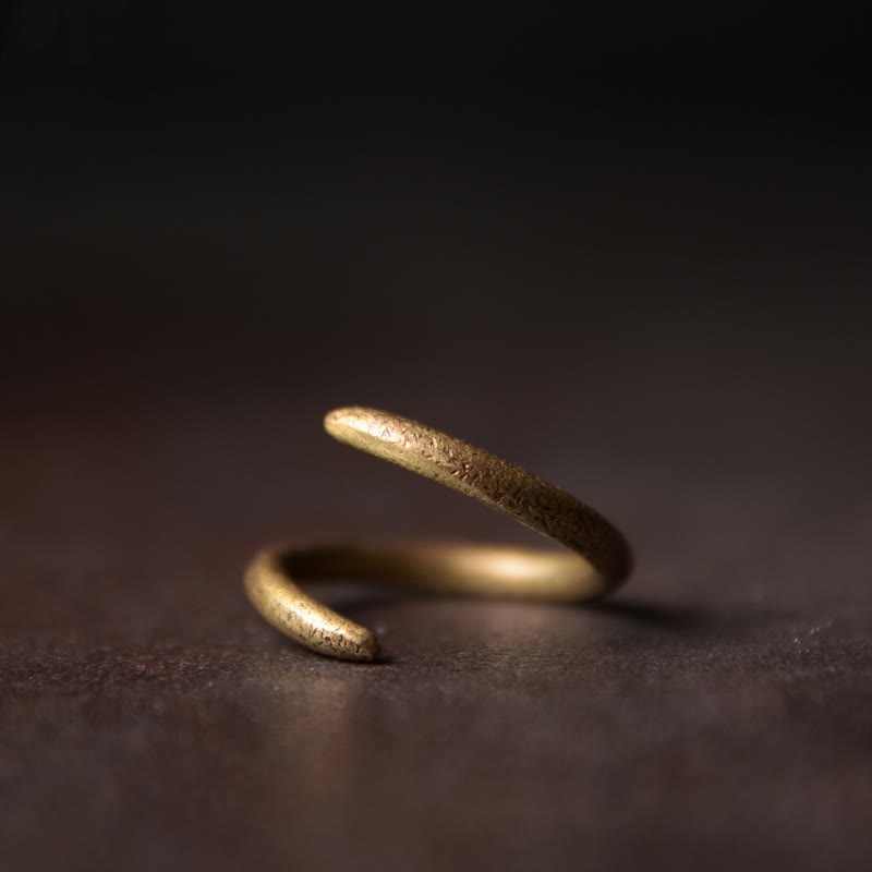 Minimalist Brass and Copper Adjustable Open Cuff Bangle Bracelet