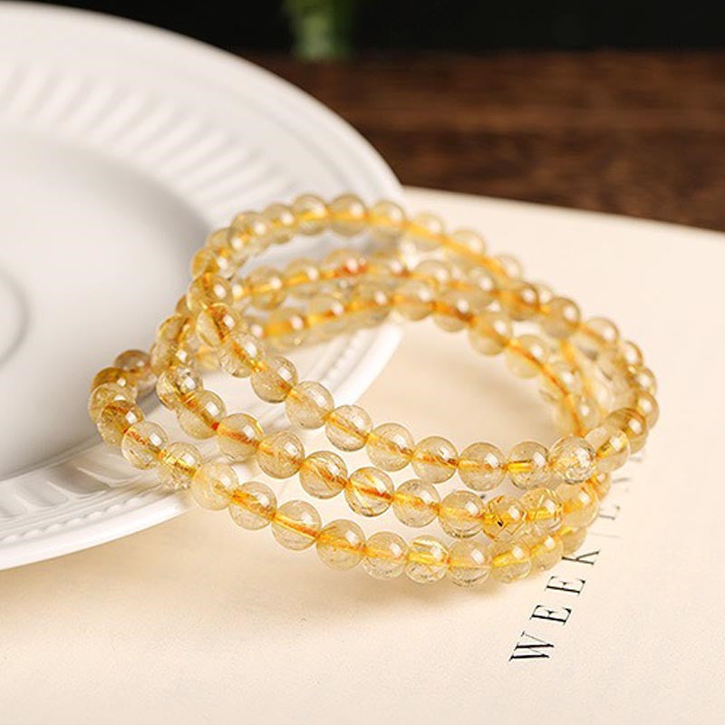 Natural Citrine Handmade Gemstone Energy Bracelet