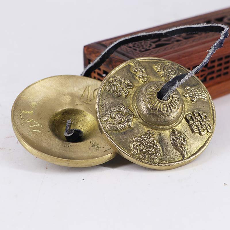 Tibetan Tingsha Bell Six True Words Dragon Copper Balance Decoration With Bag