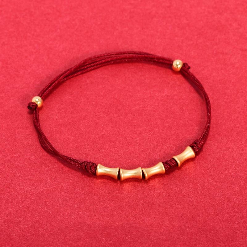 925 Sterling Silver Bamboo Design Protection Luck Braided Bracelet