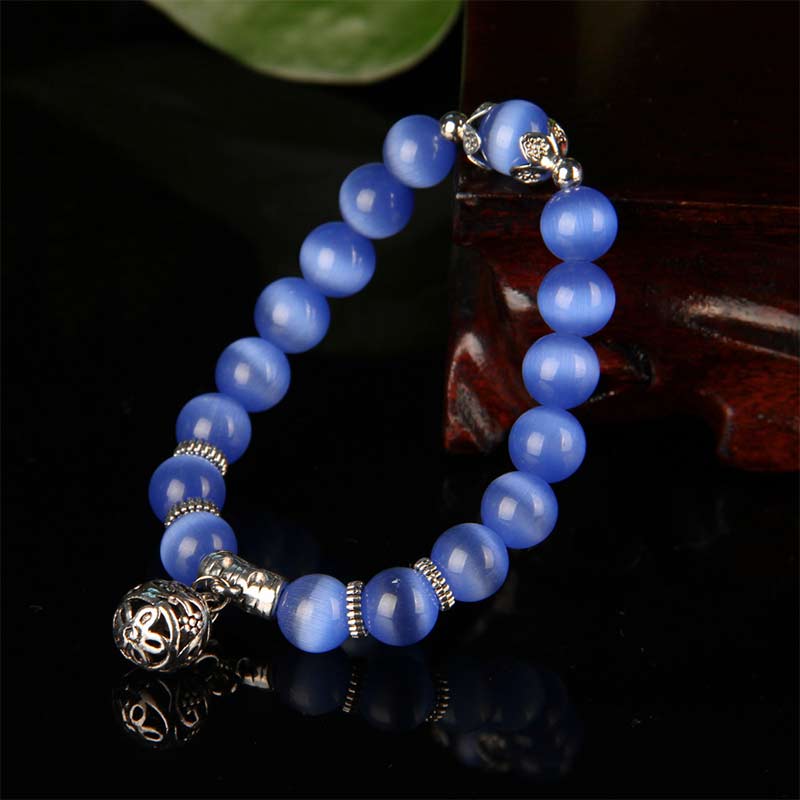Handmade Tibetan Cat's Eye Chrysoberyl Natural Gemstone Bracelet