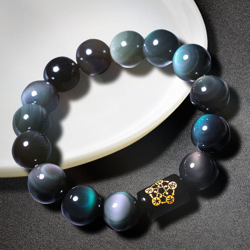 "Sending Balance and Protection" Rainbow Obsidian Bracelet Includes Gift Message Card