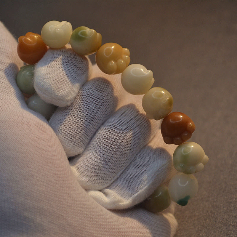 Multilayered Bodhi Seed Bracelet with Cat Paw Charm: Calm & Harmony Anchor