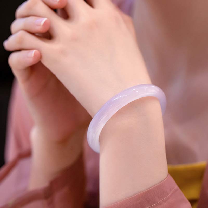 Natural Chalcedony Harmony Positive Bracelet Bangle