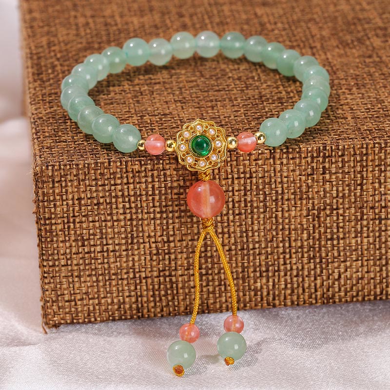 Green Aventurine Luck Bead Tassel Bracelet