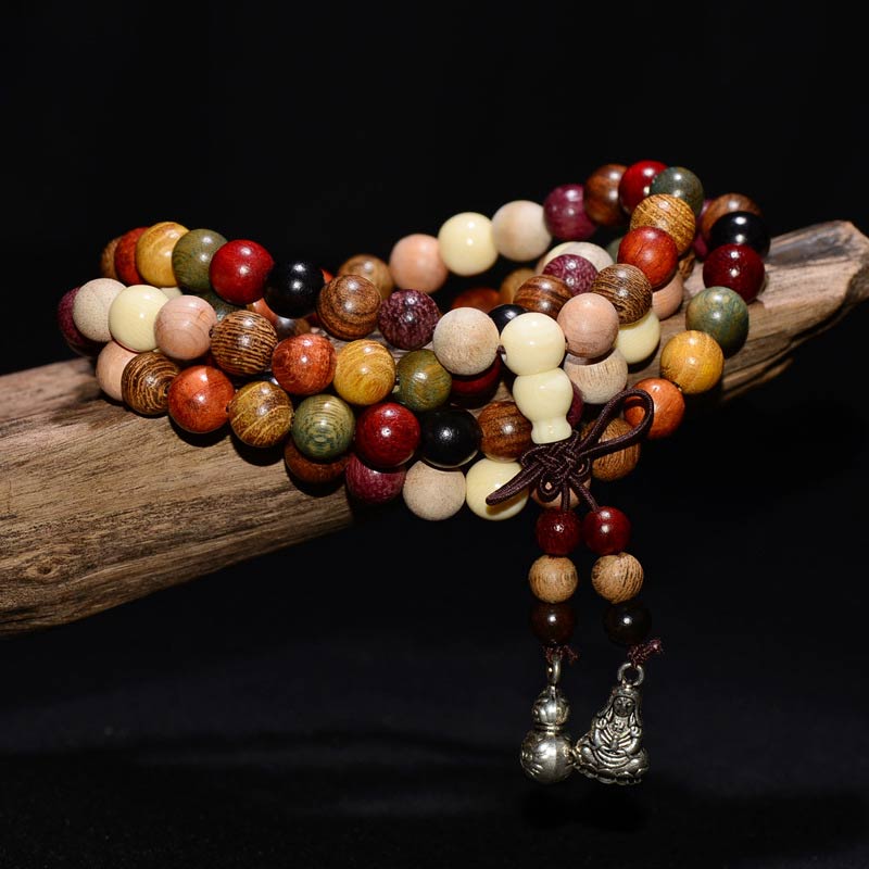 108 Beads Wenge Wood Mala Blessing Meditation Bracelet