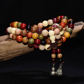 108 Beads Wenge Wood Mala Blessing Meditation Bracelet