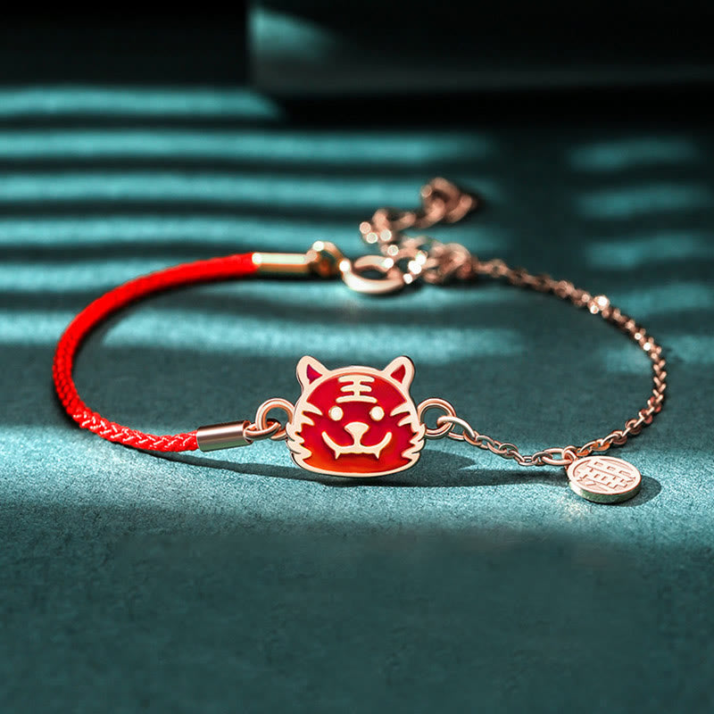925 Sterling Silver Color-changing Chinese Zodiac Luck Protection Red String Chain Bracelet
