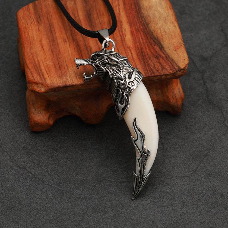 Imitation Wolf Tooth Titanium Steel Balance Necklace Pendant