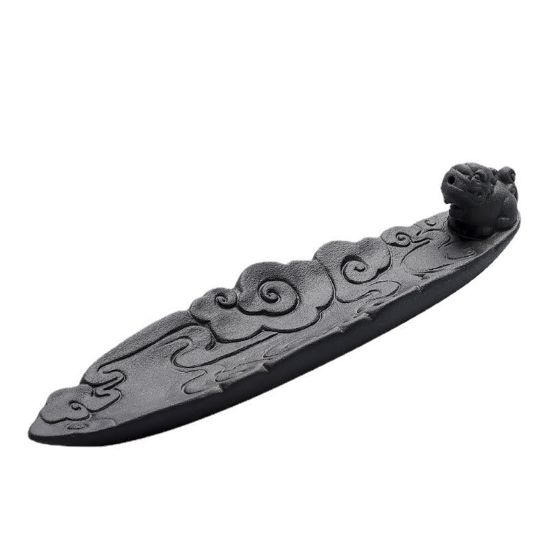 Auspicious Clouds Pixiu Healing Ceramic Stick Incense Burner Decoration