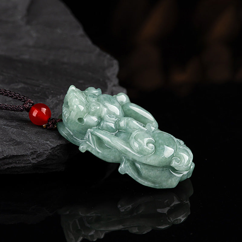 Jade PiXiu Wealth Luck String Necklace Pendant