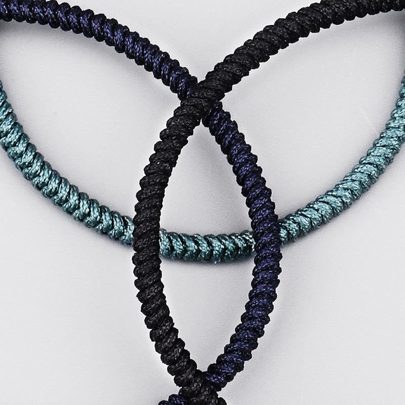 Handcrafted Tibetan Vajra Knot Adjustable Cord Bracelet 3-Piece Set