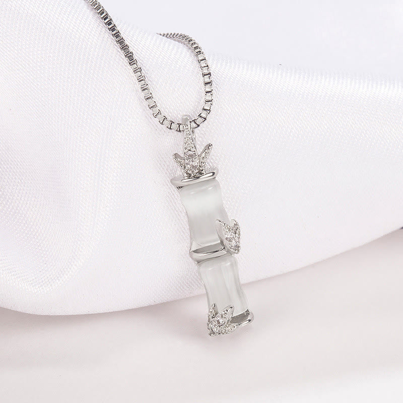 Chalcedony Bamboo Pattern Harmony Necklace Pendant