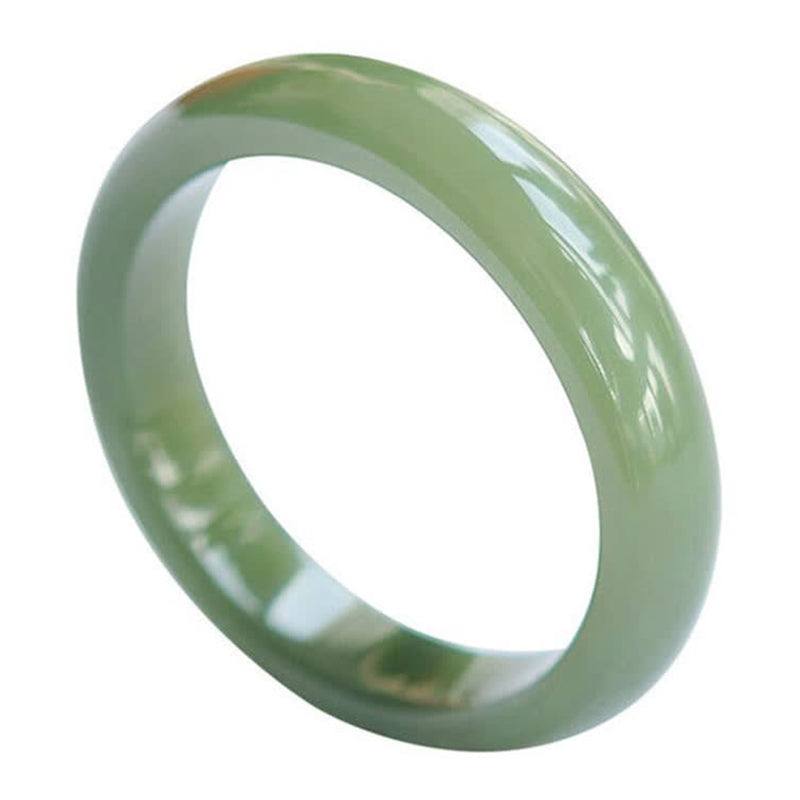 Solid Natural Jade Hand-Polished Energy Bangle Bracelet