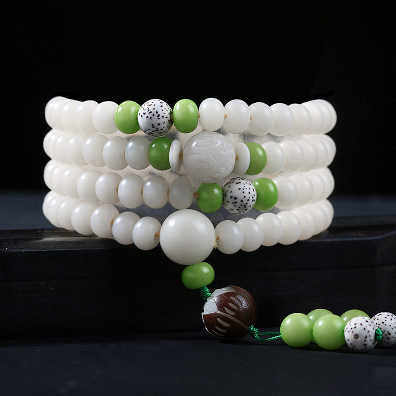 Bodhi Seed Bead Lotus Blessing Charm Bracelet