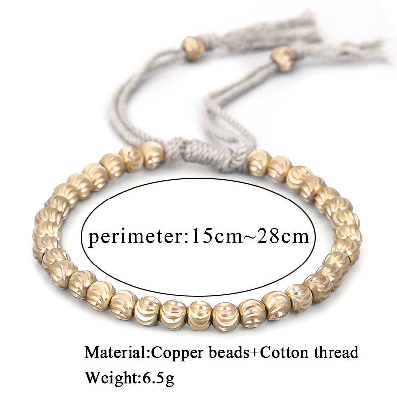 Tibetan Handmade Copper Bead Luck String Bracelet